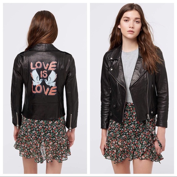 Rebecca Minkoff Jackets & Blazers - Rebecca Minkoff Wes Love Doves Leather Moto Jacket